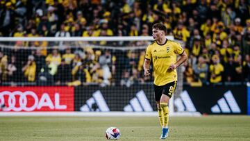 Columbus Crew midfielder Aidan Morris